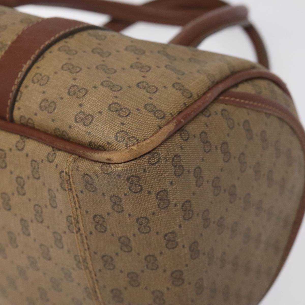 GUCCI Micro GG Supreme Hand Bag PVC Beige Gold 000 58 0040 Auth BA3300