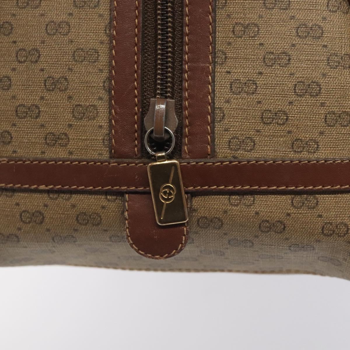 GUCCI Micro GG Supreme Hand Bag PVC Beige Gold 000 58 0040 Auth BA3300