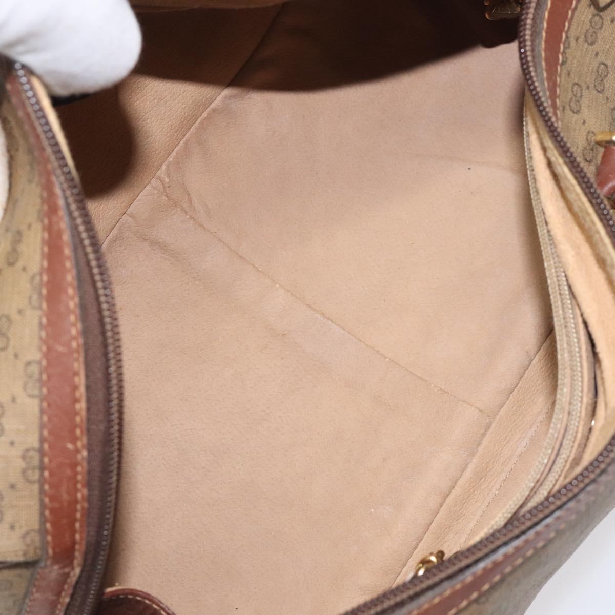 GUCCI Micro GG Supreme Hand Bag PVC Beige Gold 000 58 0040 Auth BA3300