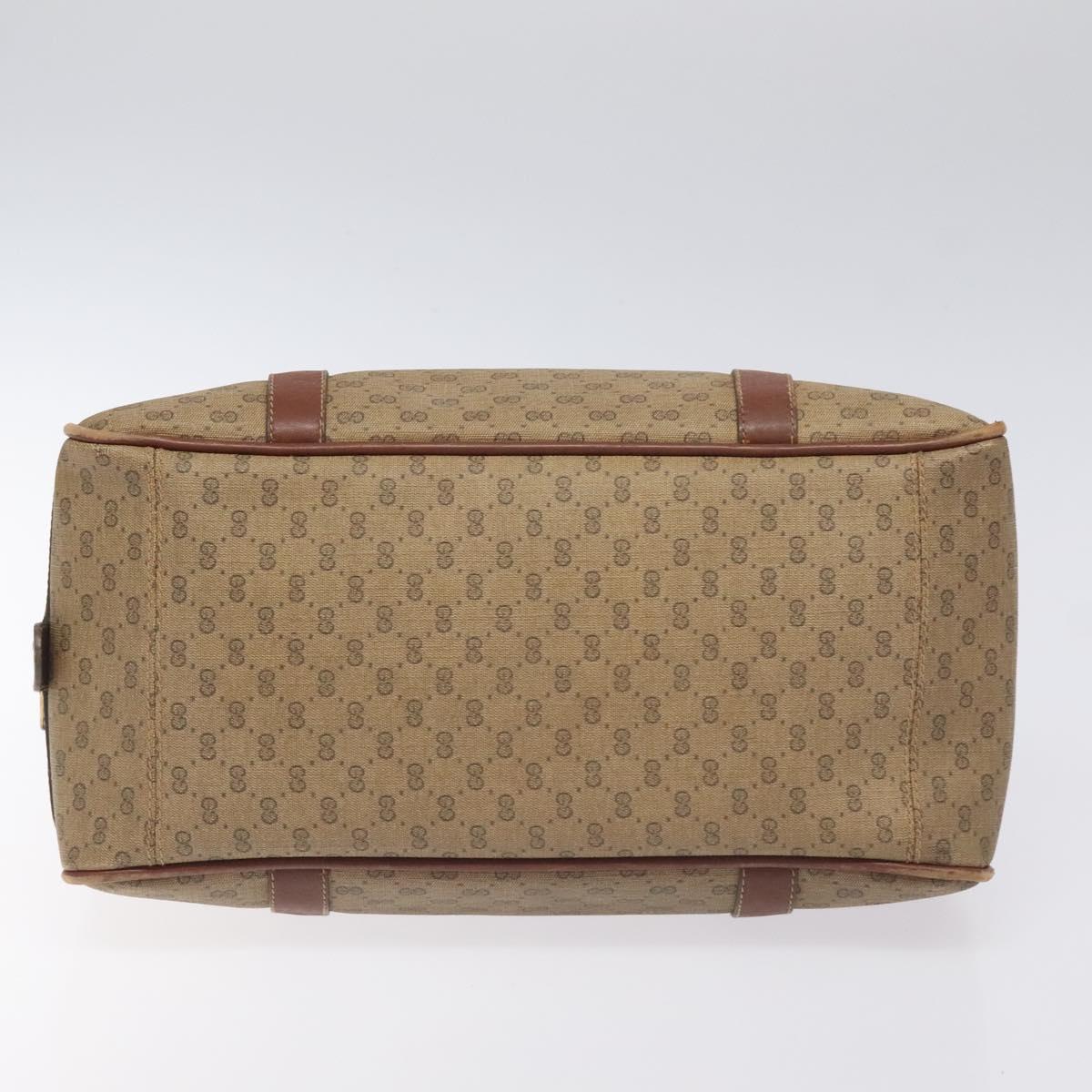 GUCCI Micro GG Supreme Hand Bag PVC Beige Gold 000 58 0040 Auth BA3300