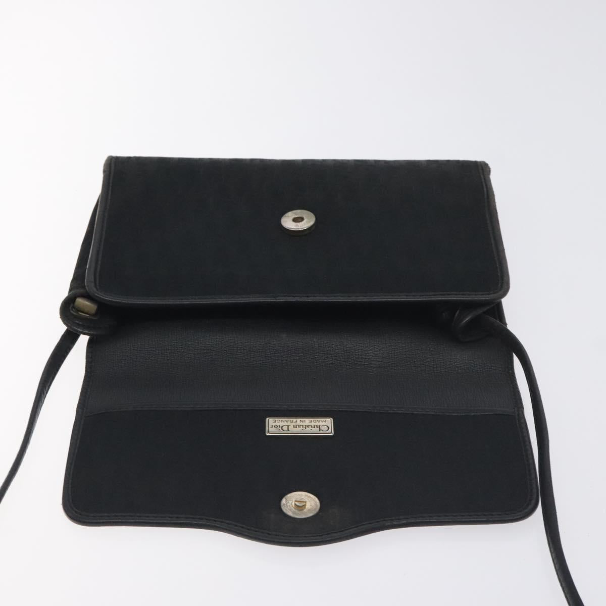 Christian Dior Trotter Canvas Shoulder Bag Black Auth BA3304