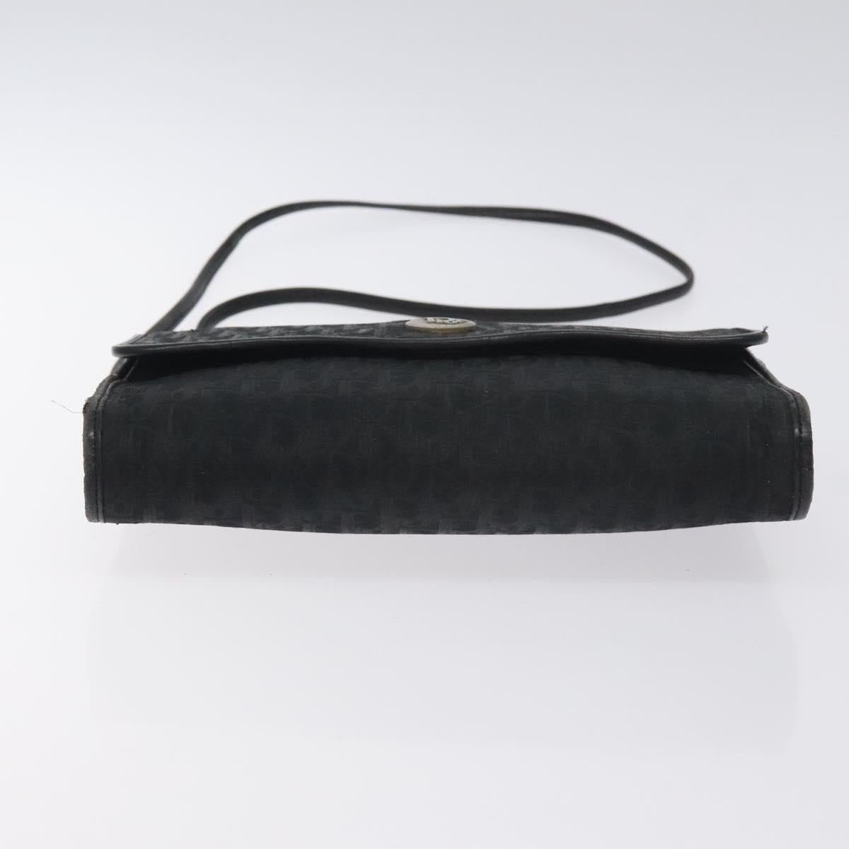 Christian Dior Trotter Canvas Shoulder Bag Black Auth BA3304