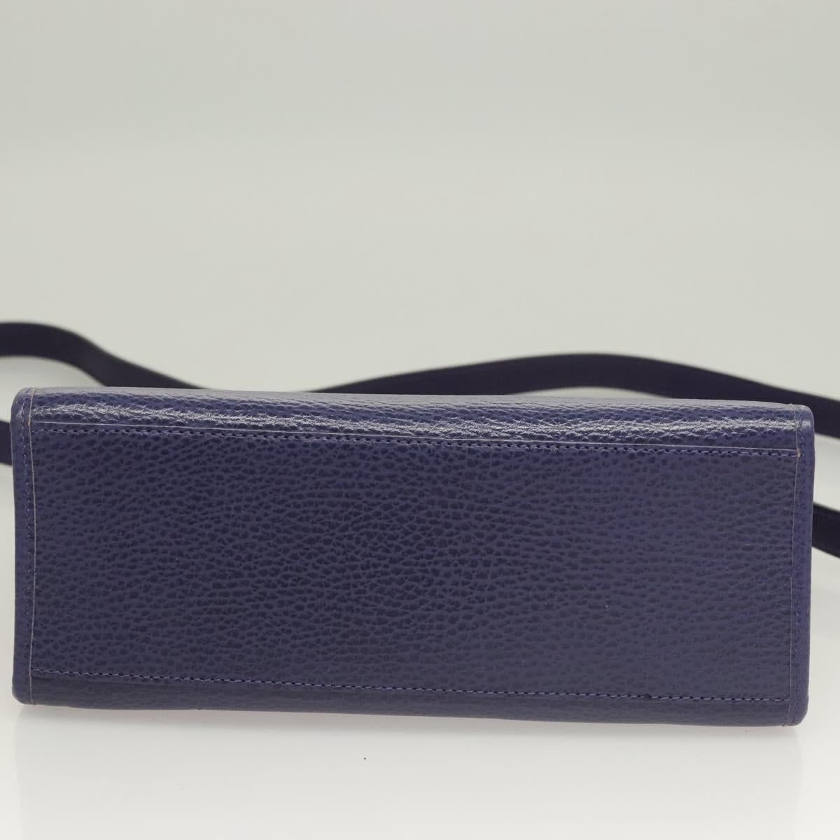 Christian Dior Hand Bag Leather 2way Gold Purple gray Auth BA3306