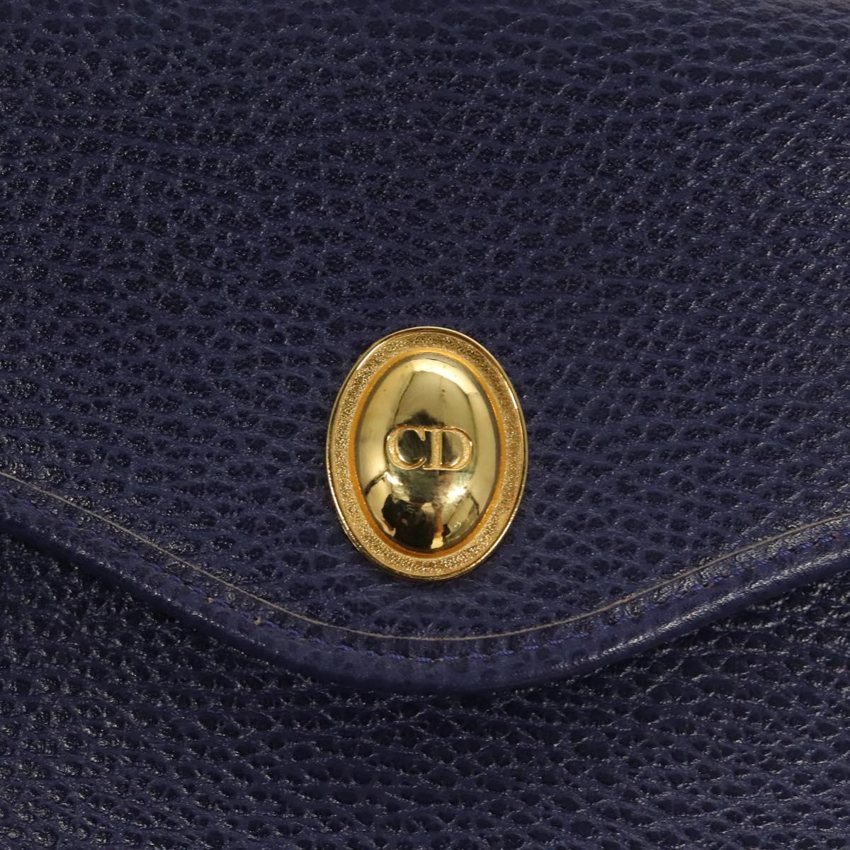 Christian Dior Hand Bag Leather 2way Gold Purple gray Auth BA3306