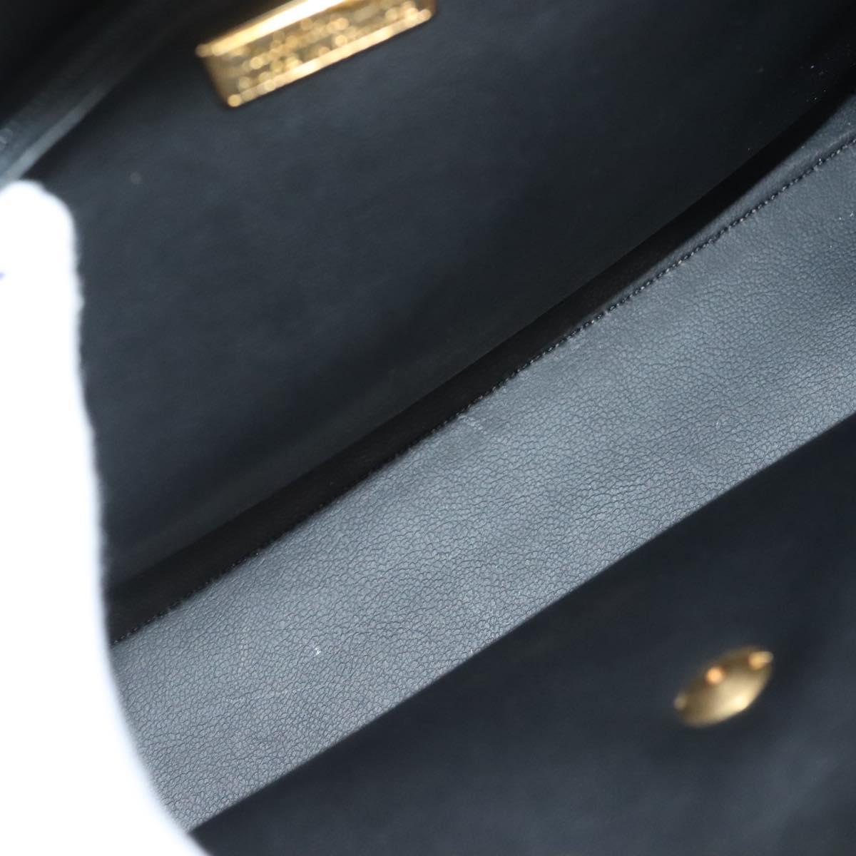 Christian Dior Hand Bag Leather 2way Gold Purple gray Auth BA3306
