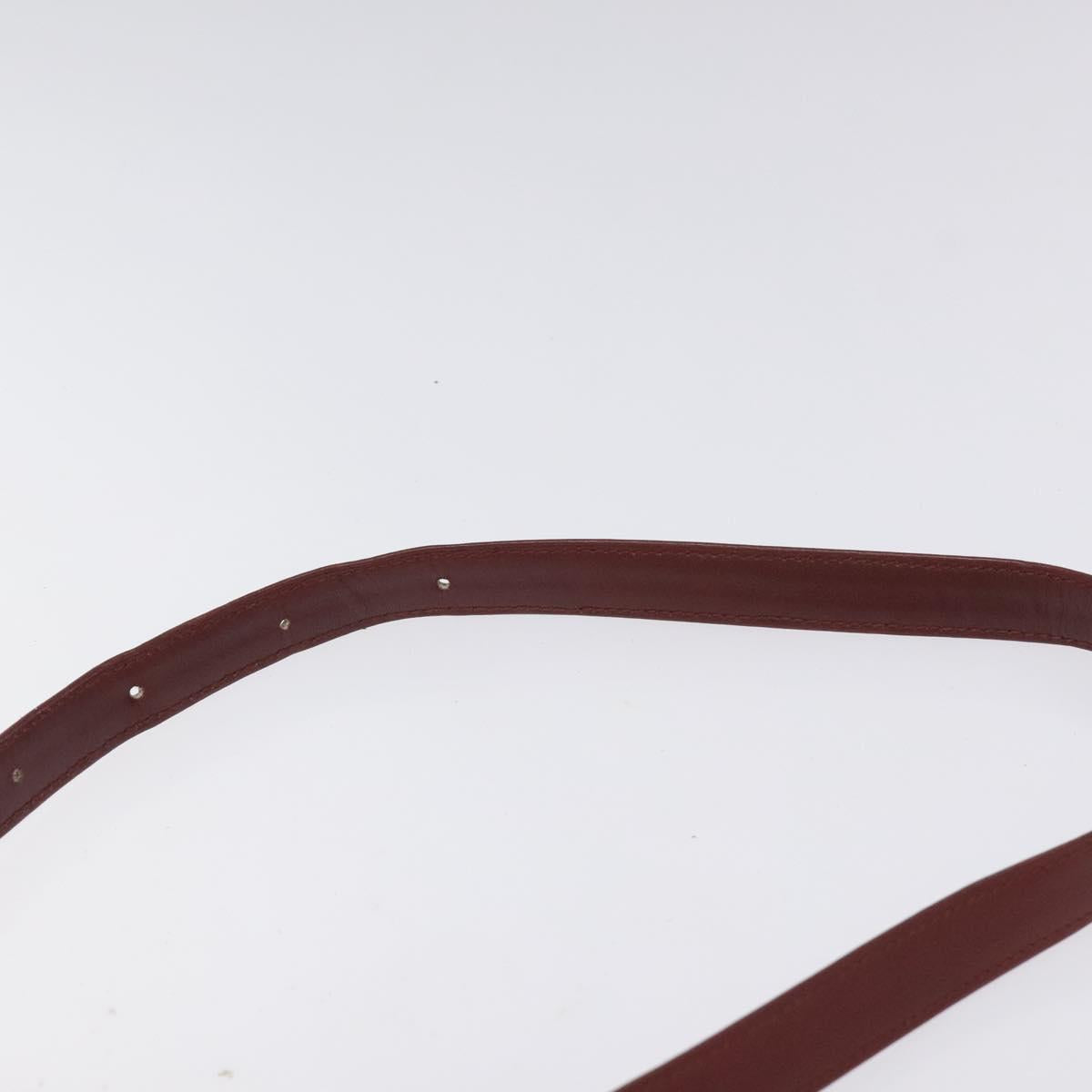 CARTIER Must Line Shoulder Bag Leather Bordeaux Gold Auth BA3311