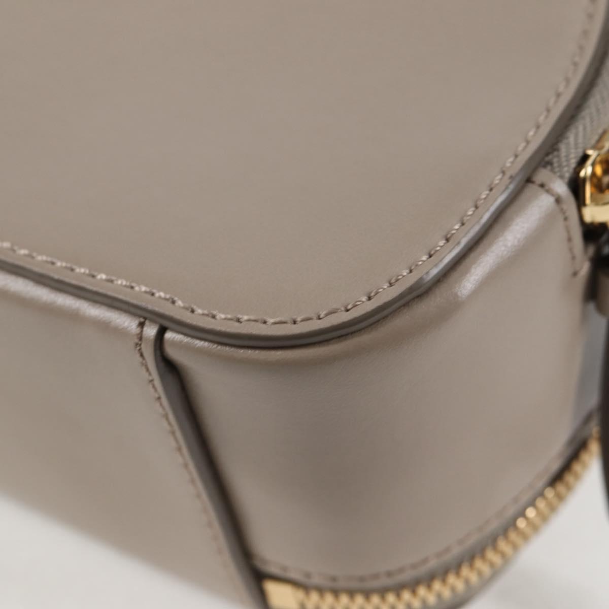Chloe Chain Shoulder Bag Leather Beige Gold Auth BA3317V