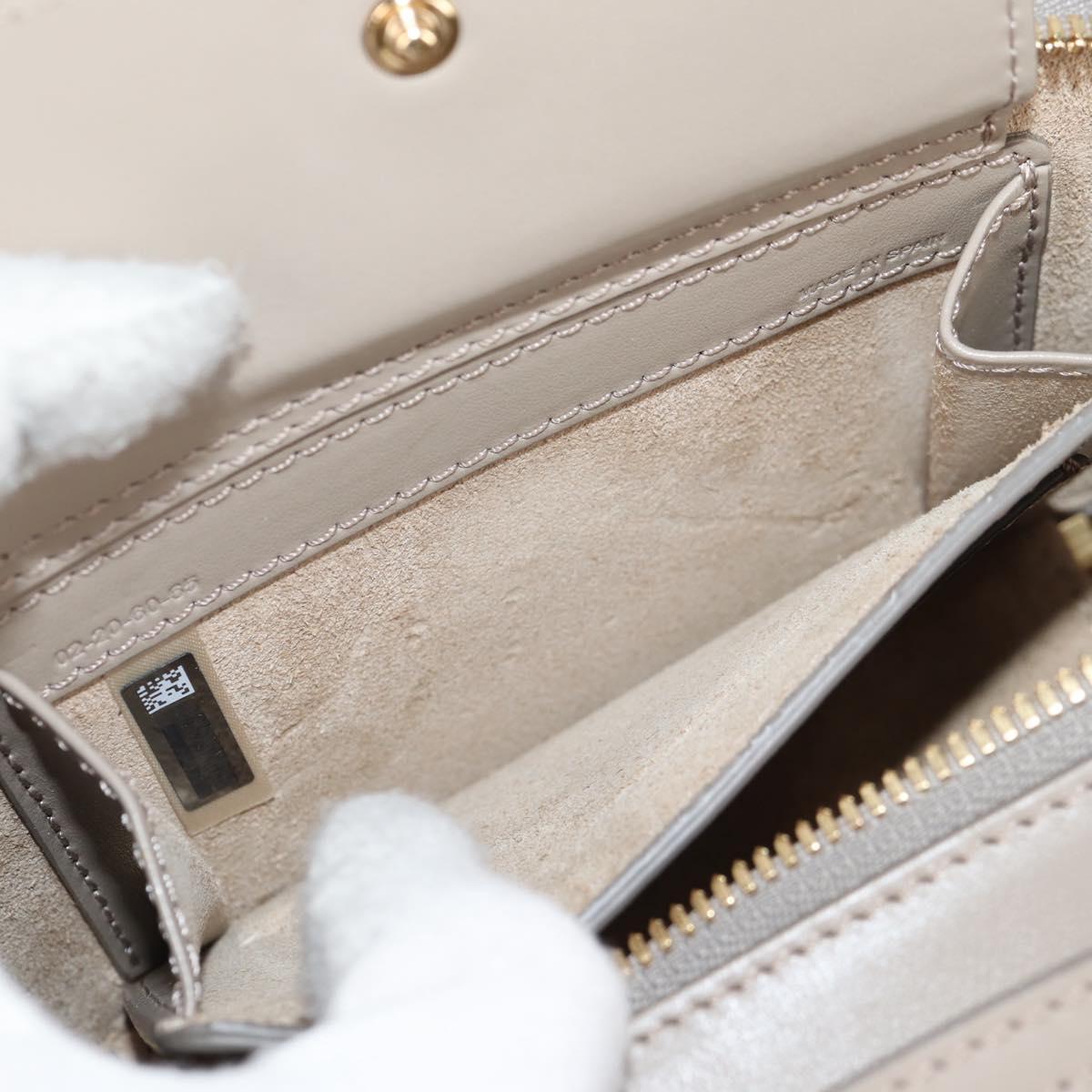 Chloe Chain Shoulder Bag Leather Beige Gold Auth BA3317V