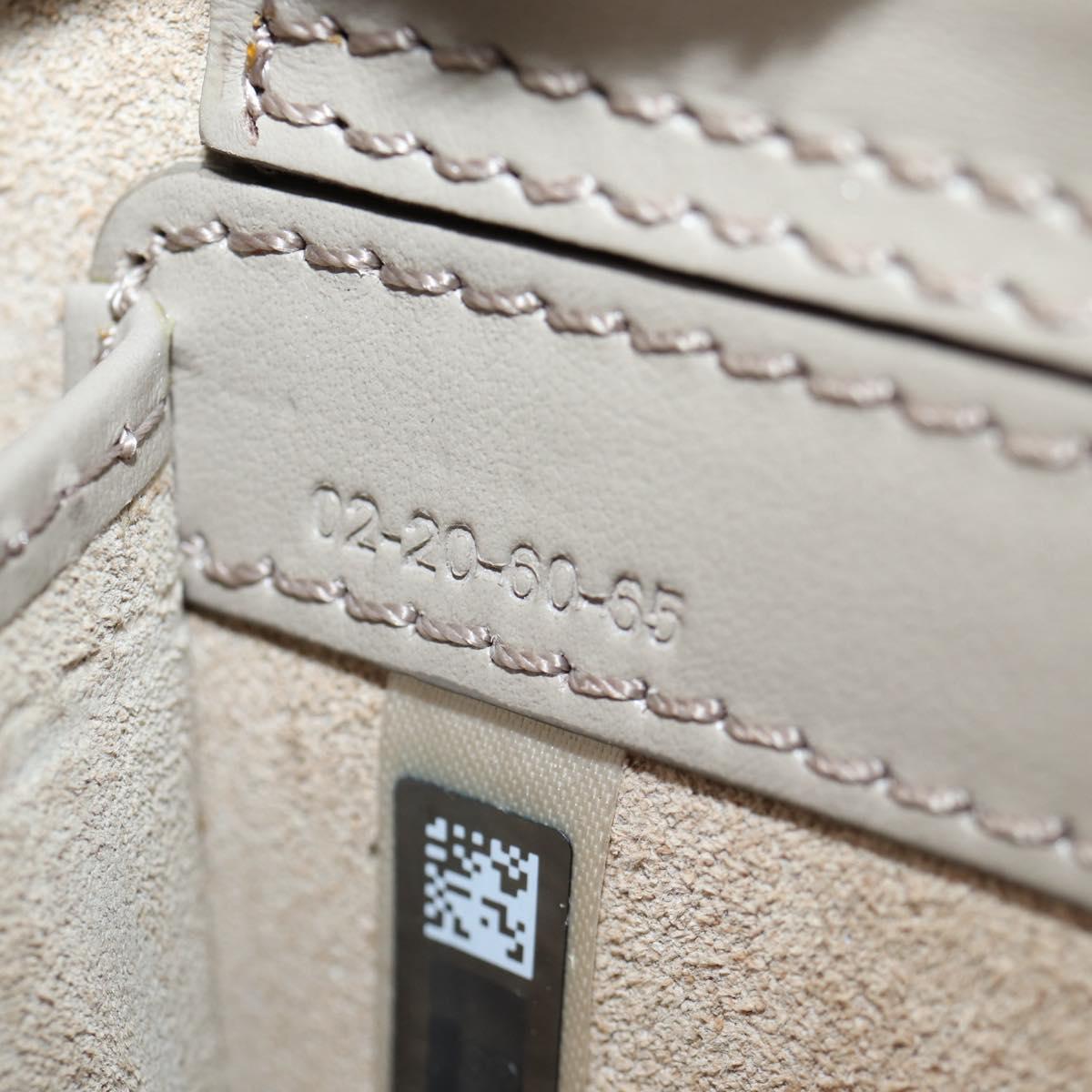 Chloe Chain Shoulder Bag Leather Beige Gold Auth BA3317V