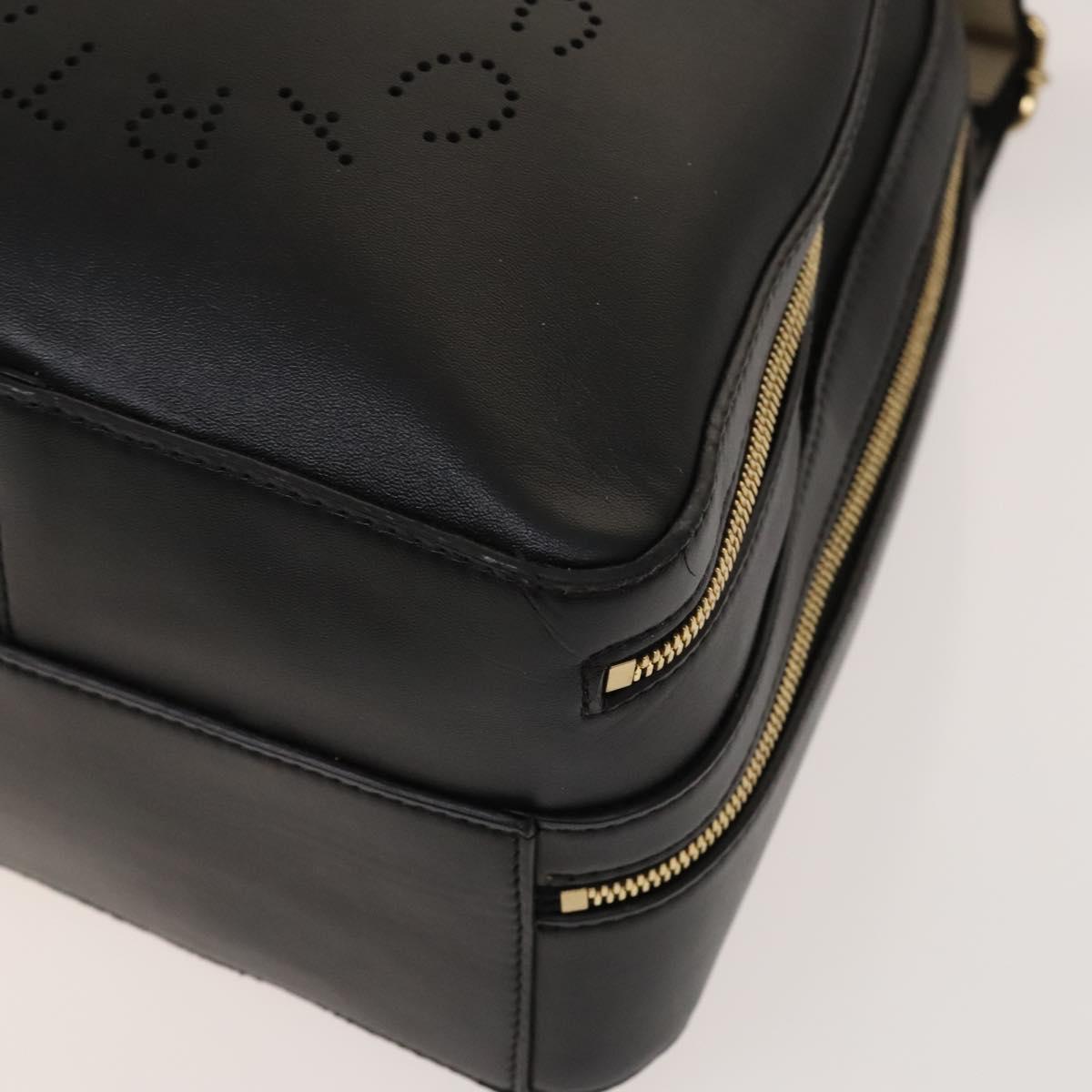 Stella MacCartney Backpack Leather Black Gold 594165 Auth BA3320