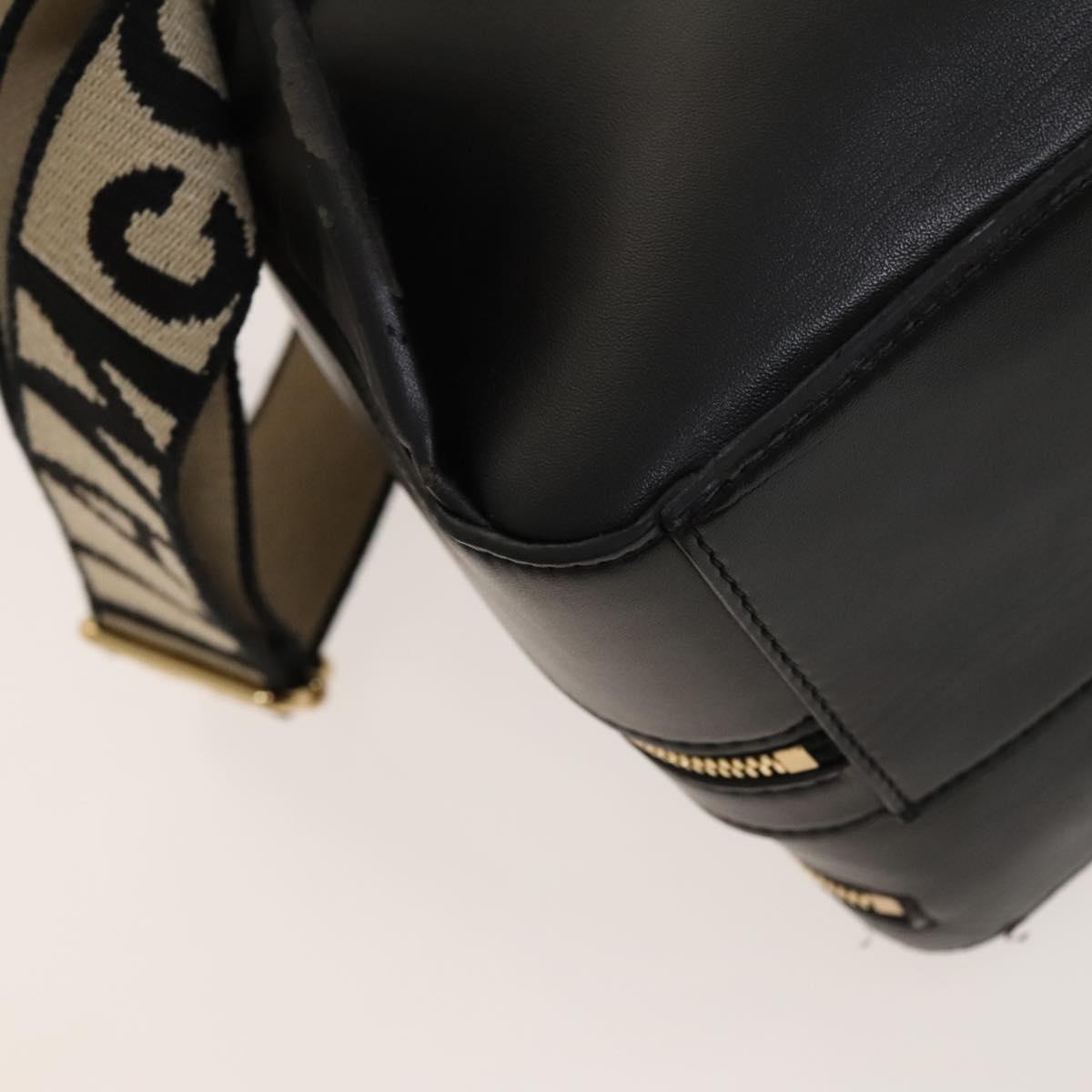 Stella MacCartney Backpack Leather Black Gold 594165 Auth BA3320