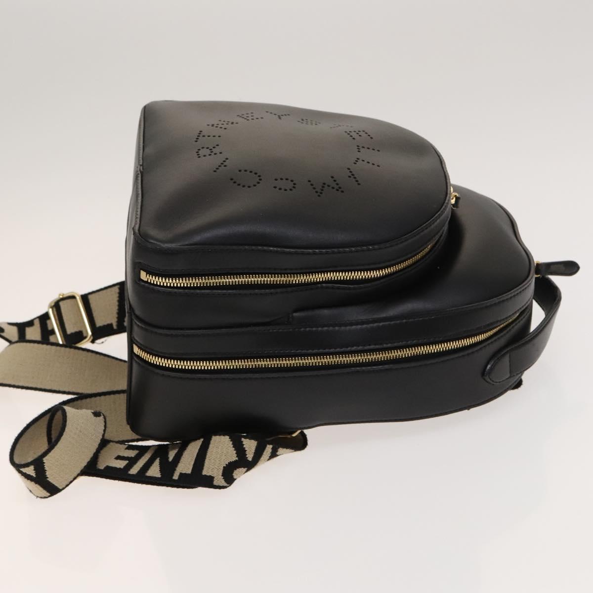 Stella MacCartney Backpack Leather Black Gold 594165 Auth BA3320
