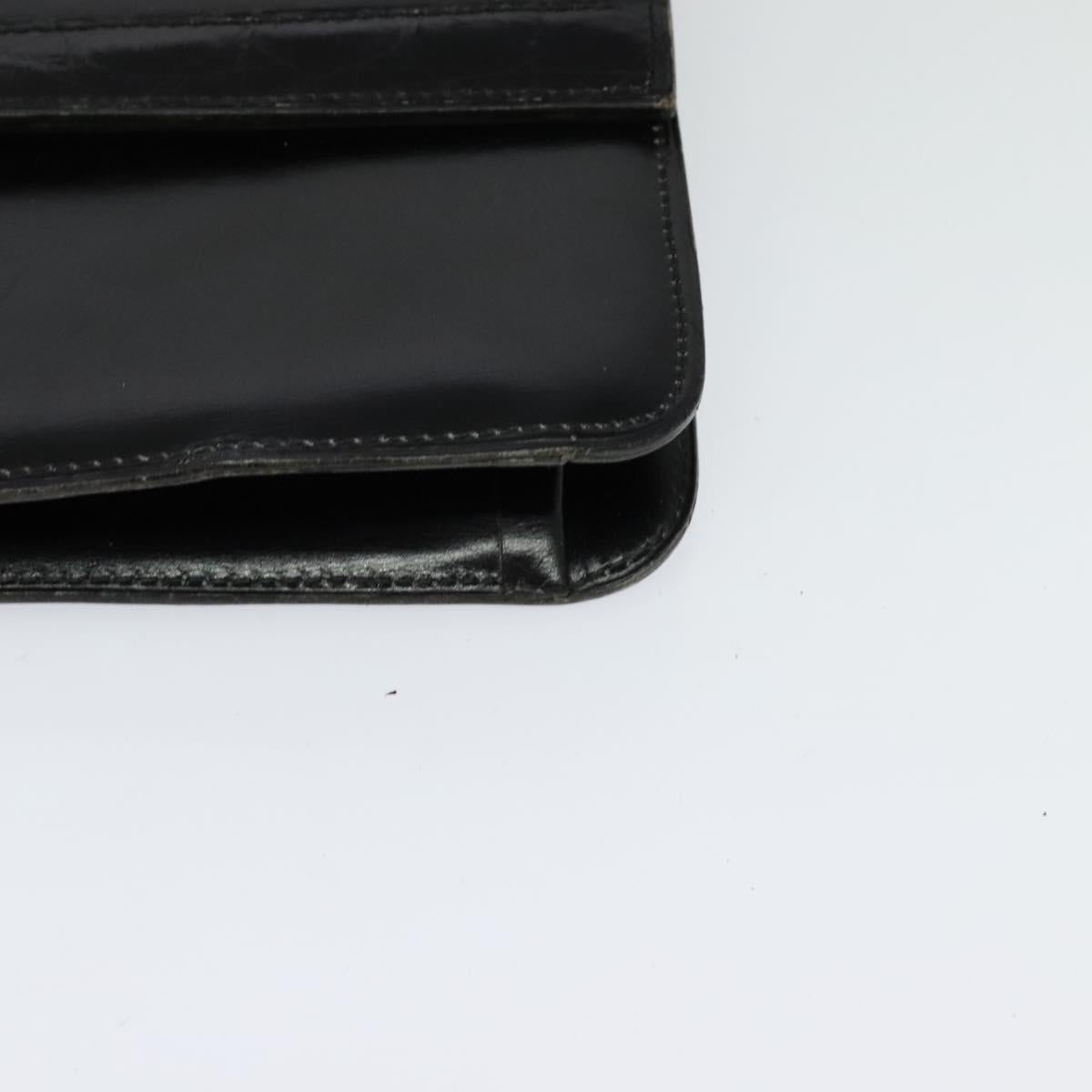 Christian Dior Shoulder Bag Leather Black Gold Auth BA3321