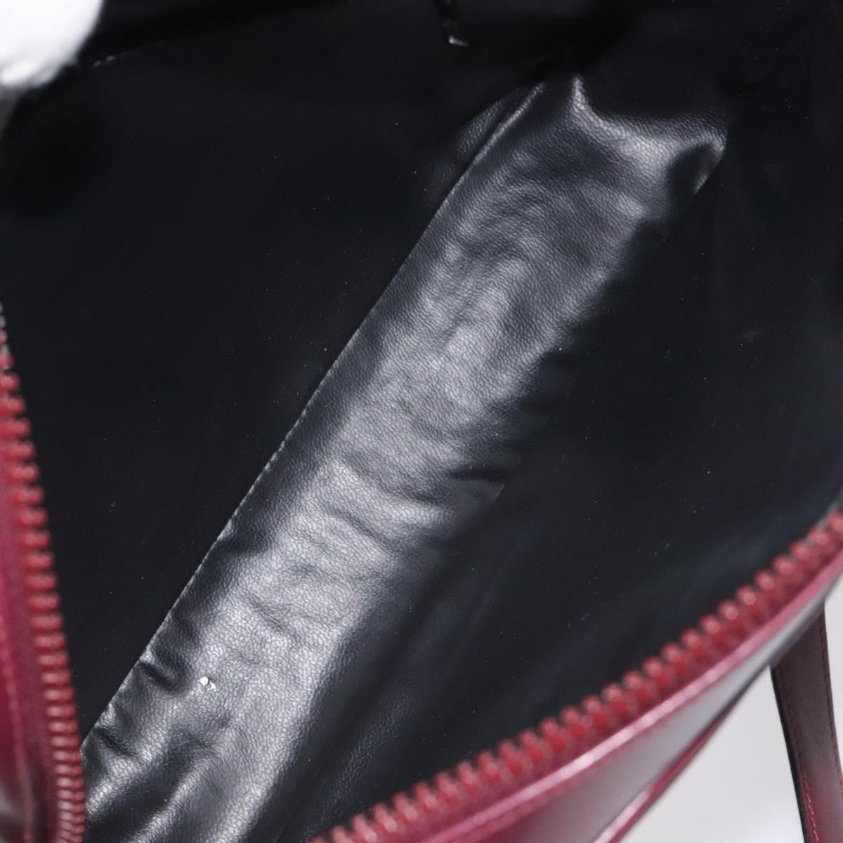 CELINE Macadam Canvas Shoulder Bag Bordeaux Auth BA3328