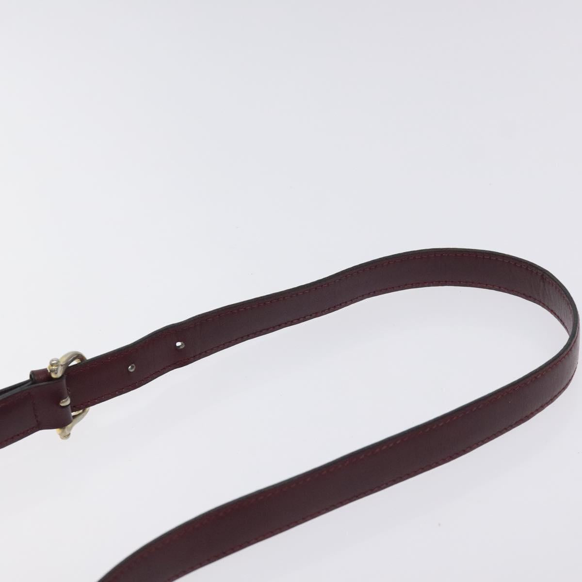 CELINE Macadam Canvas Shoulder Bag Bordeaux Auth BA3328