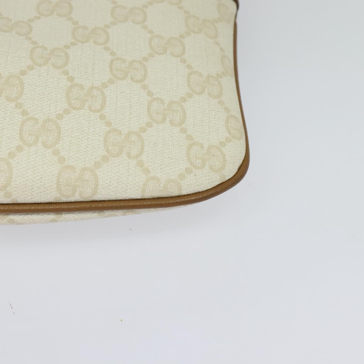 GUCCI GG Supreme Shoulder Bag PVC White Gold 904 02 047 Auth BA3348
