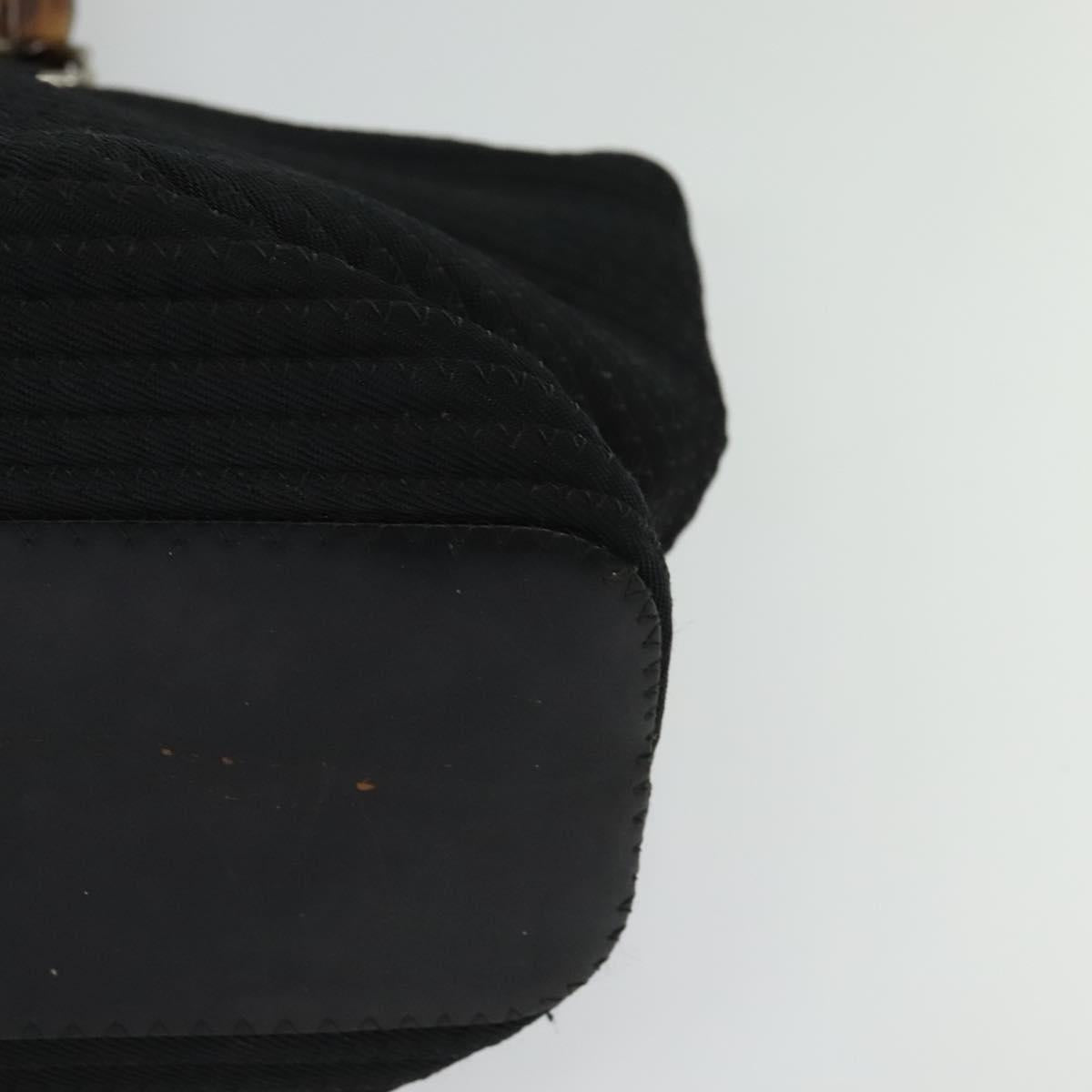 GUCCI Bamboo Hand Bag Canvas 2way Black Silver 002 2058 0439 5 Auth BA3352