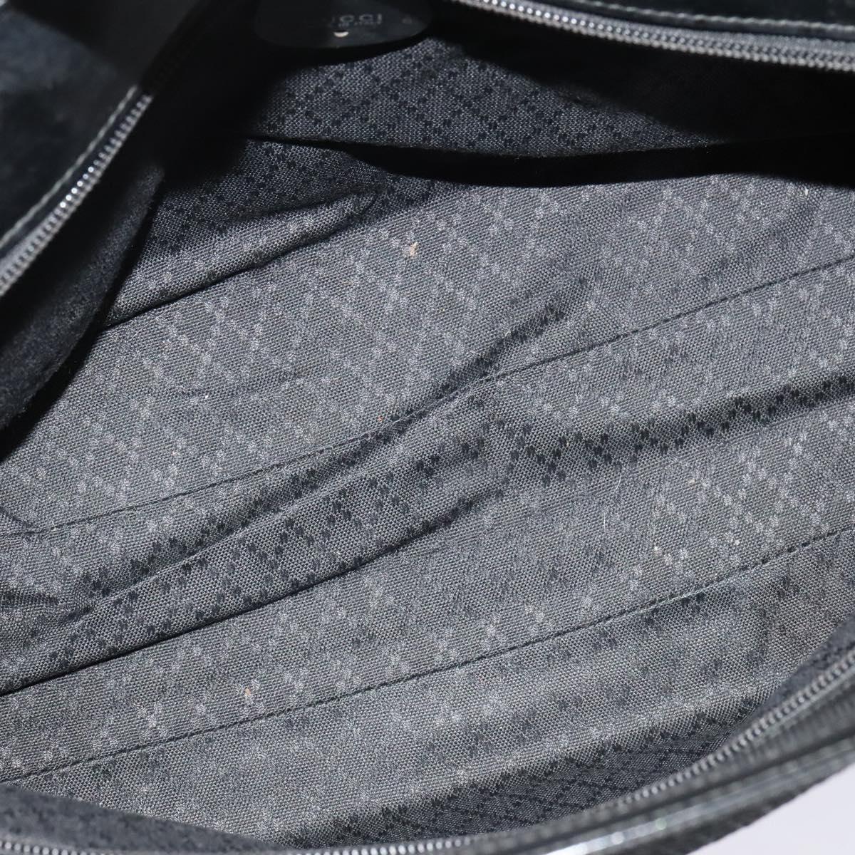 GUCCI Bamboo Hand Bag Canvas 2way Black Silver 002 2058 0439 5 Auth BA3352