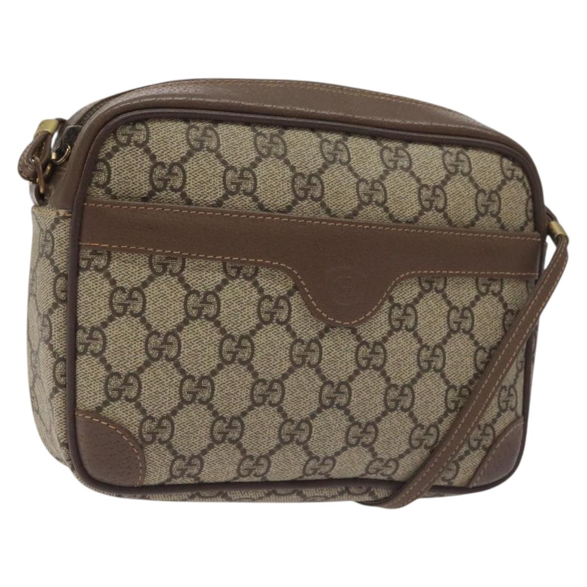 GUCCI GG Supreme Shoulder Bag PVC Beige Gold 007 115 6423 Auth BA3357