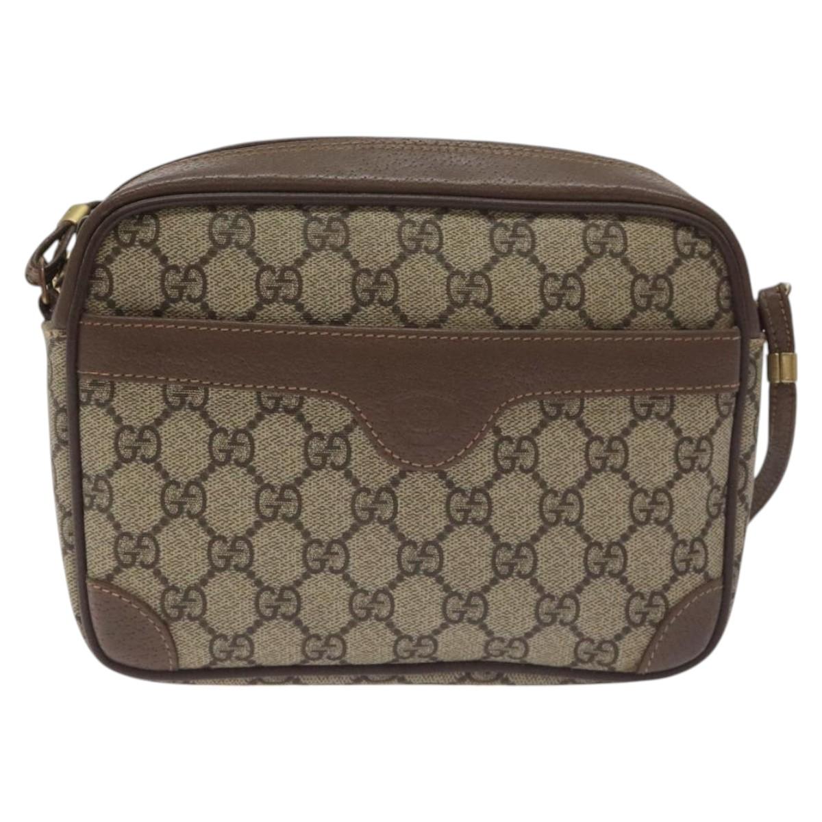 GUCCI GG Supreme Shoulder Bag PVC Beige Gold 007 115 6423 Auth BA3357