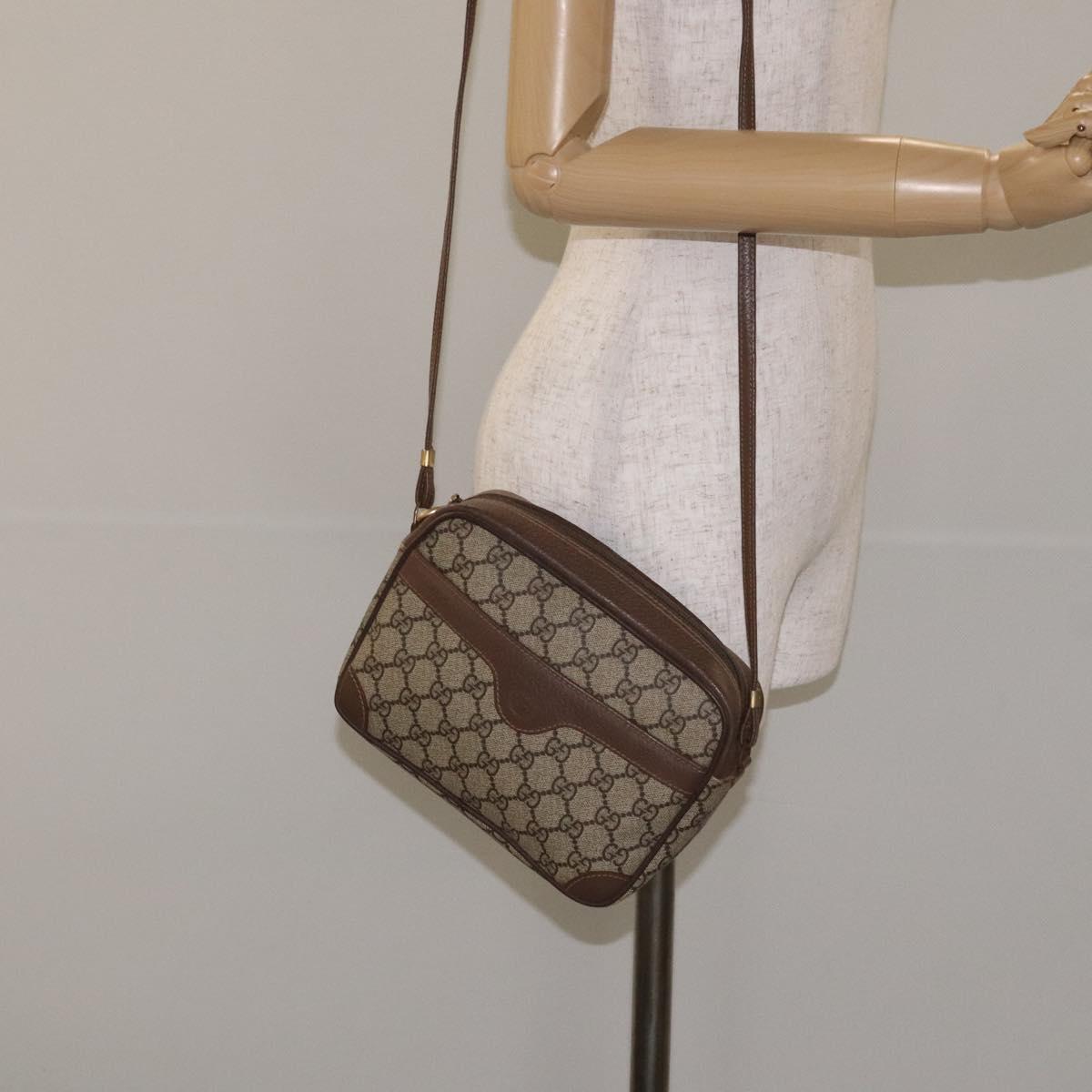 GUCCI GG Supreme Shoulder Bag PVC Beige Gold 007 115 6423 Auth BA3357