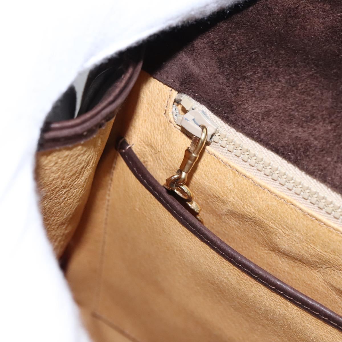 GUCCI Hand Bag Suede Brown Auth BA337