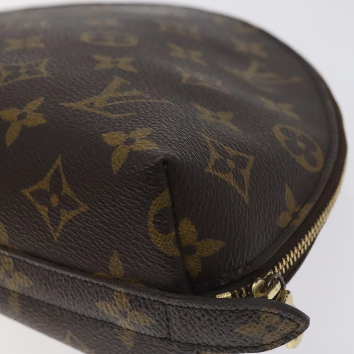 LOUIS VUITTON Monogram Trousse Demi Ronde Cosmetic Pouch M47520 LV Auth BA3370