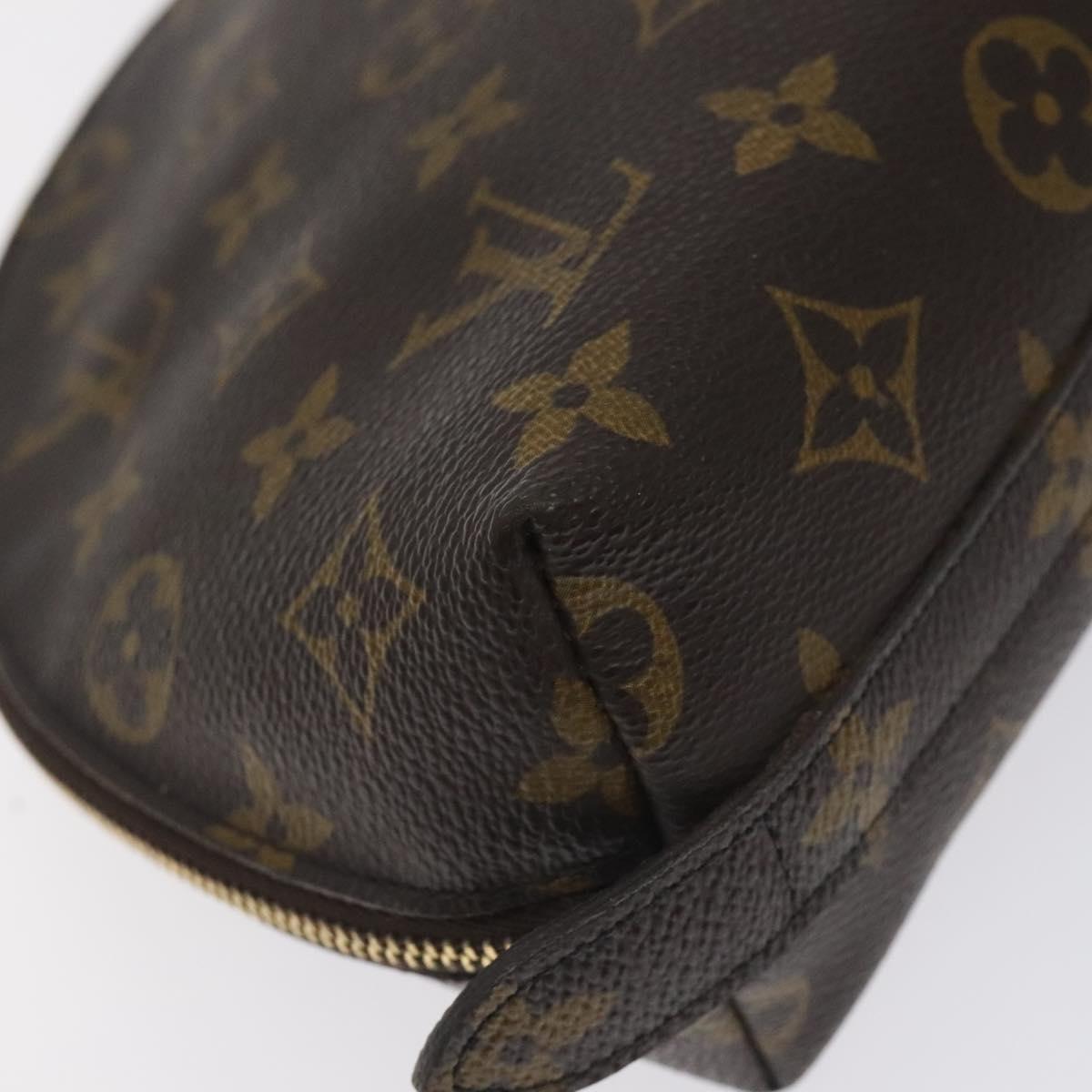 LOUIS VUITTON Monogram Trousse Demi Ronde Cosmetic Pouch M47520 LV Auth BA3370
