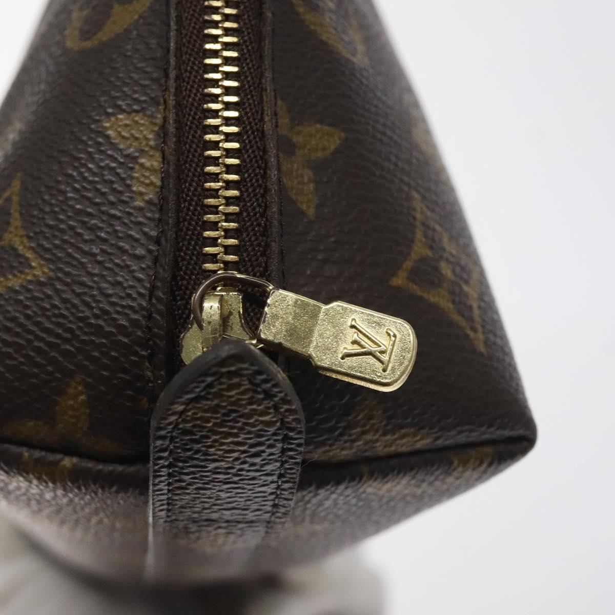 LOUIS VUITTON Monogram Trousse Demi Ronde Cosmetic Pouch M47520 LV Auth BA3370