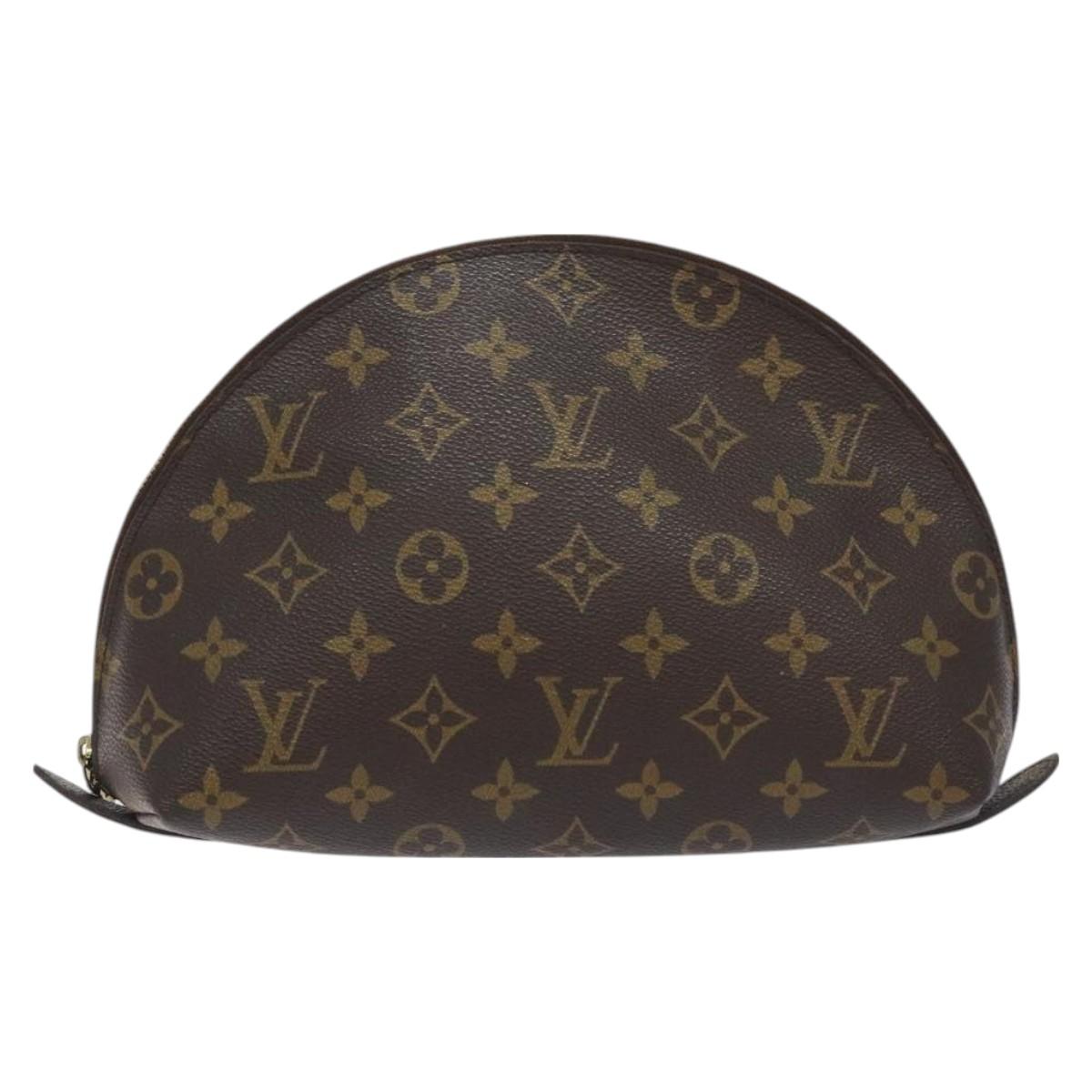 LOUIS VUITTON Monogram Trousse Demi Ronde Cosmetic Pouch M47520 LV Auth BA3370