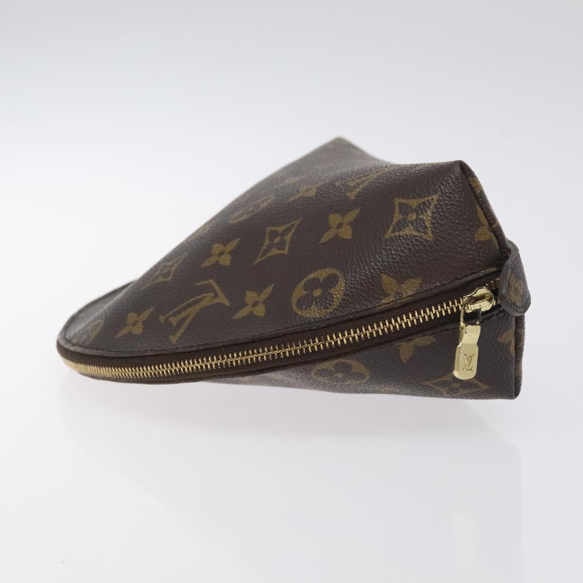 LOUIS VUITTON Monogram Trousse Demi Ronde Cosmetic Pouch M47520 LV Auth BA3370