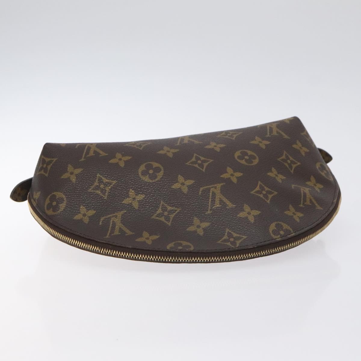 LOUIS VUITTON Monogram Trousse Demi Ronde Cosmetic Pouch M47520 LV Auth BA3370