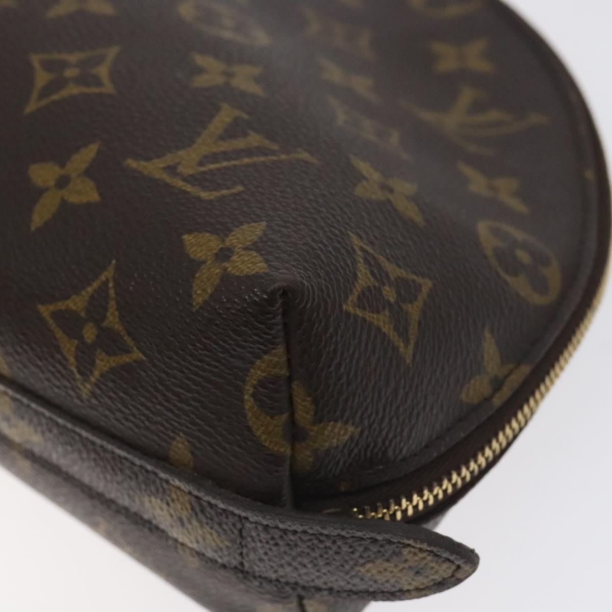 LOUIS VUITTON Monogram Trousse Demi Ronde Cosmetic Pouch M47520 LV Auth BA3370