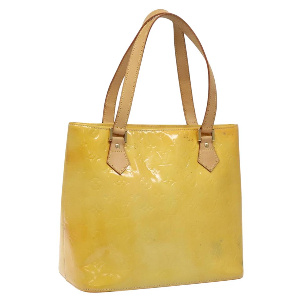 LOUIS VUITTON Monogram Vernis Houston Hand Bag Gris M91053 LV Auth BA339