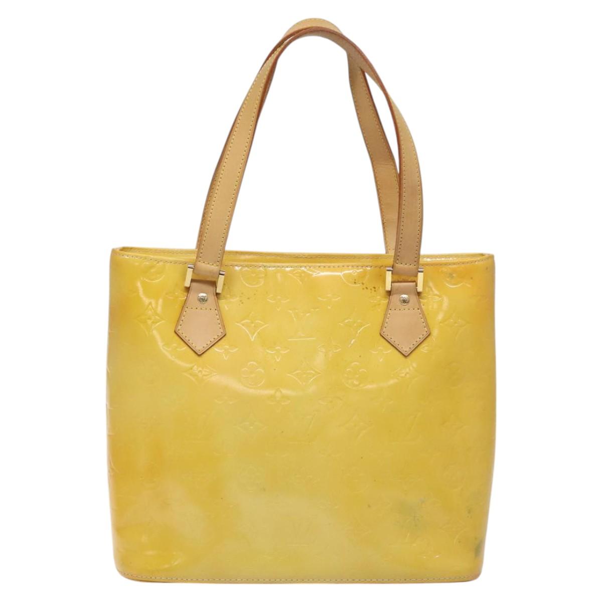 LOUIS VUITTON Monogram Vernis Houston Hand Bag Gris M91053 LV Auth BA339