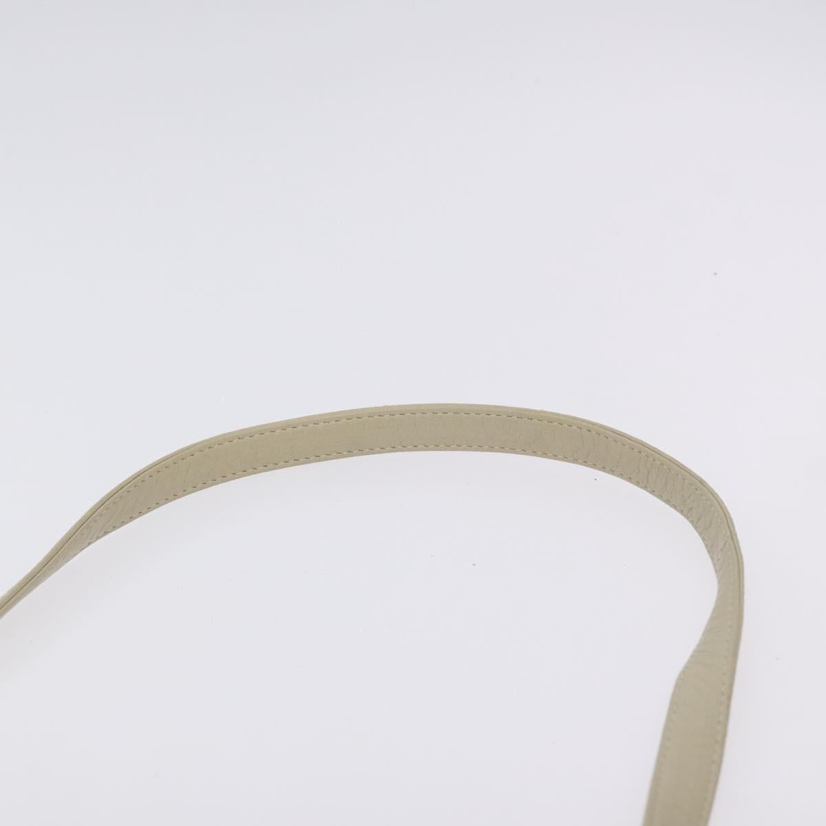BALLY Shoulder Bag Leather Beige Gold Auth BA3408