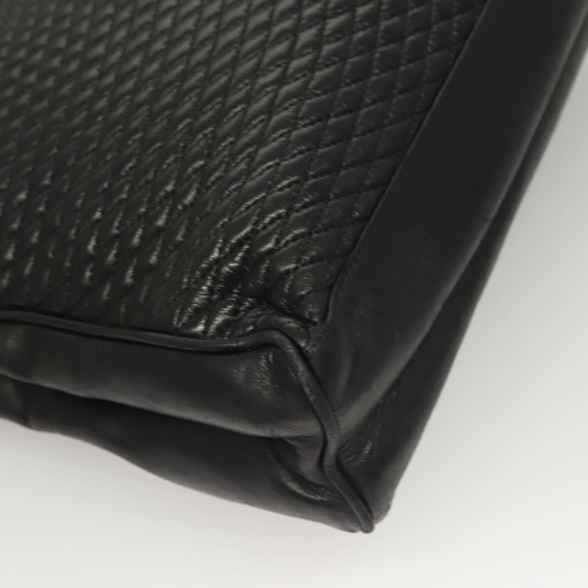 BALLY Tote Bag Leather Black Gold Auth BA3412