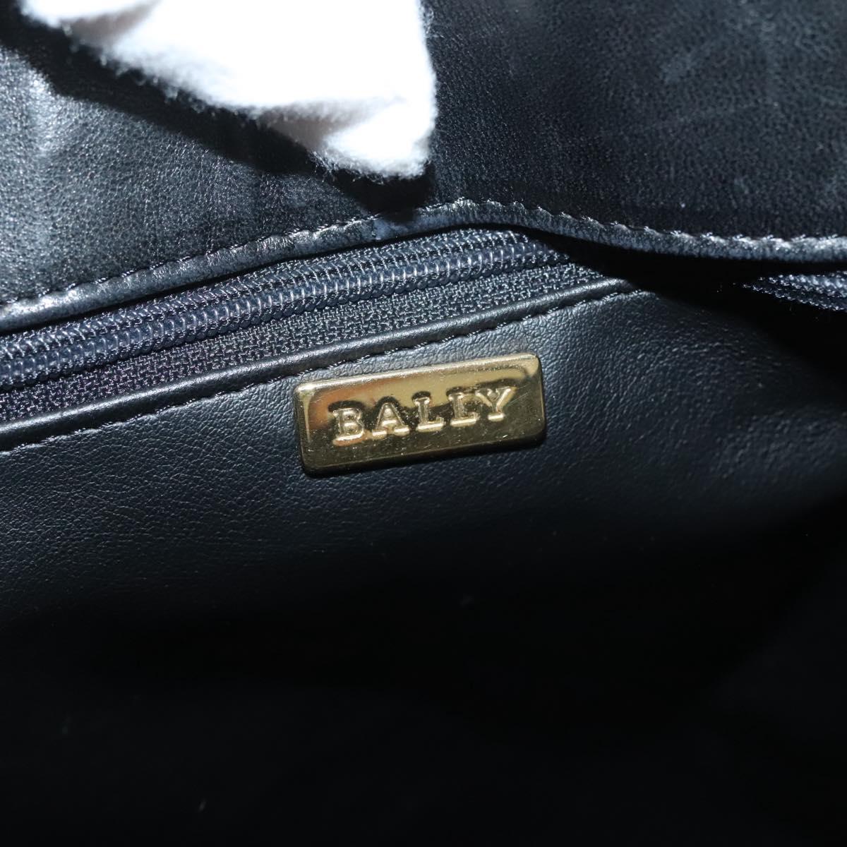 BALLY Tote Bag Leather Black Gold Auth BA3412