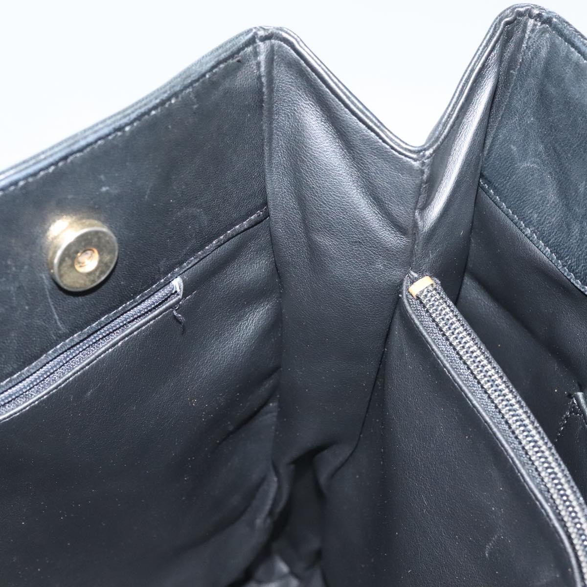 BALLY Tote Bag Leather Black Gold Auth BA3412