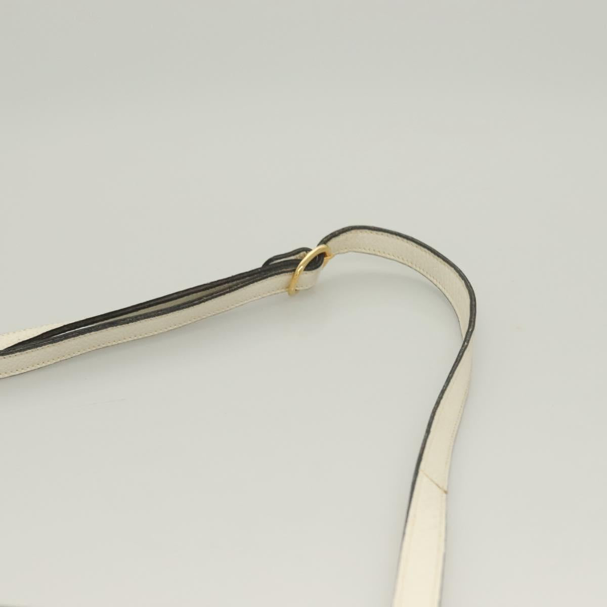 BALLY Shoulder Bag Straw Leather Beige Gold Auth BA3413