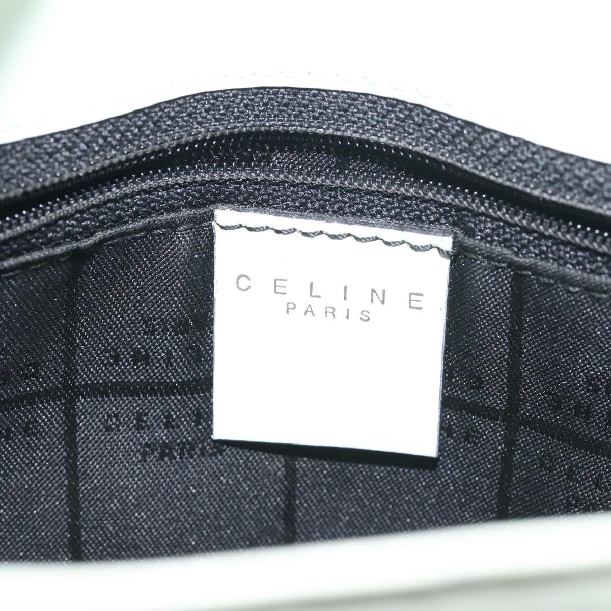 CELINE Shoulder Bag Leather Peppermint Silver Auth BA3419