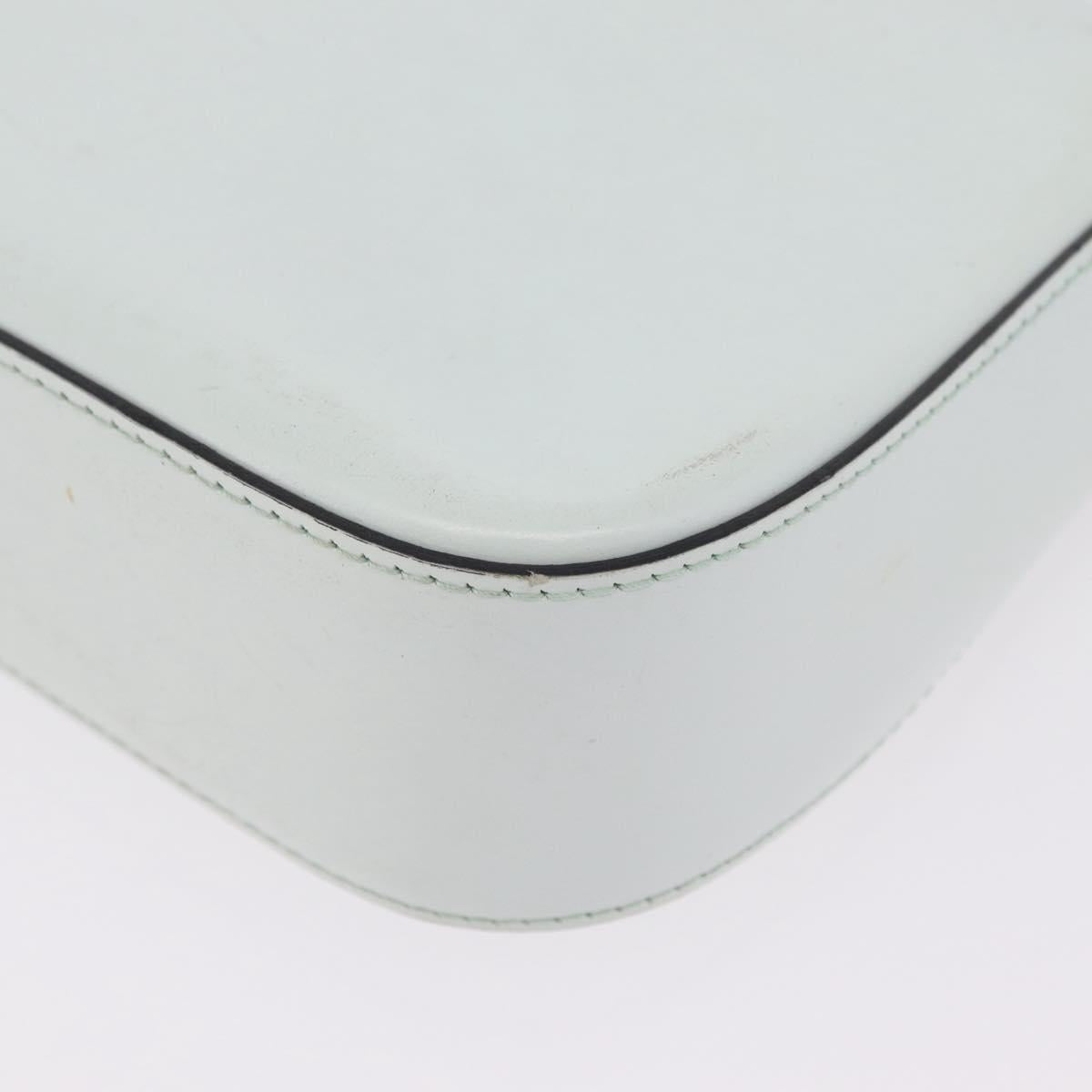 CELINE Shoulder Bag Leather Peppermint Silver Auth BA3419