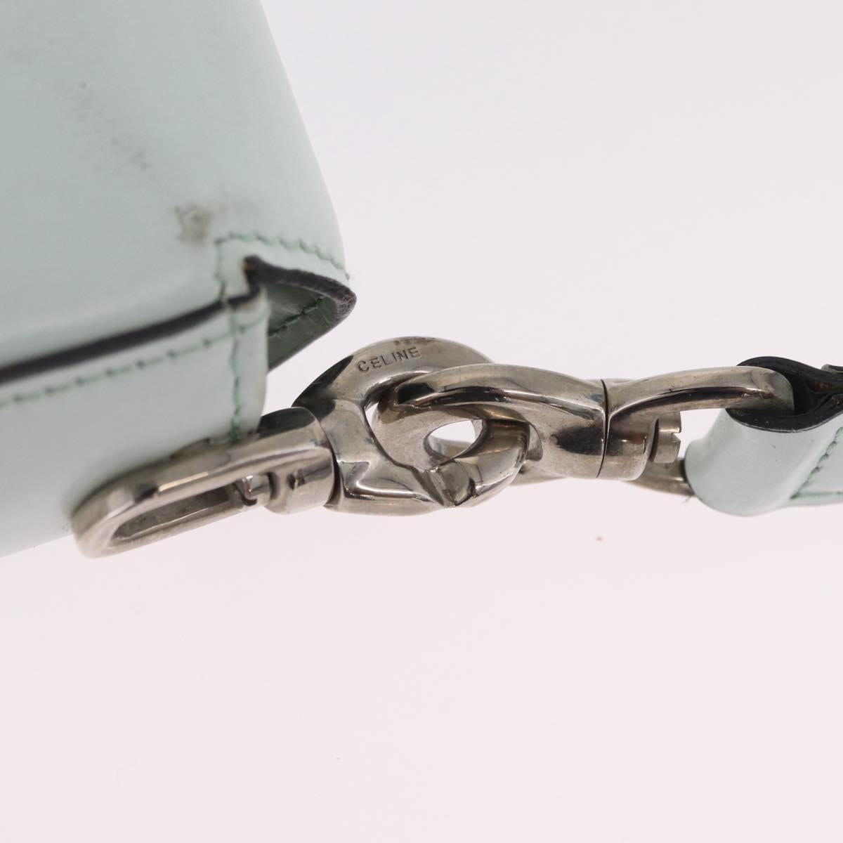 CELINE Shoulder Bag Leather Peppermint Silver Auth BA3419