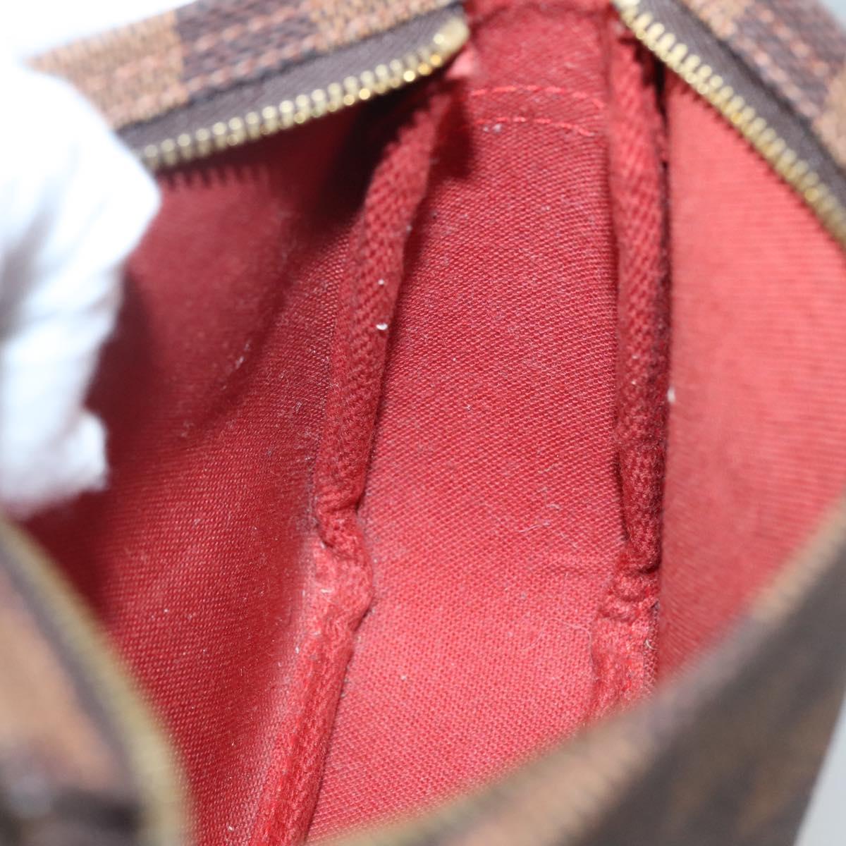 LOUIS VUITTON Damier Ebene Trousse Makeup Pouch N51982 LV Auth BA3421
