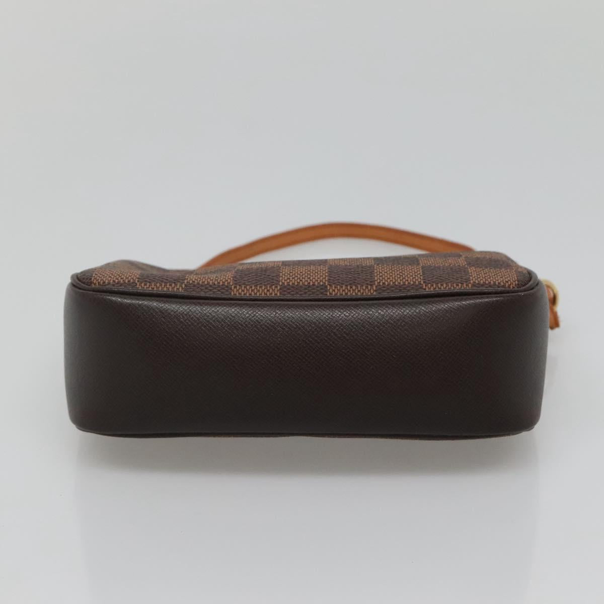 LOUIS VUITTON Damier Ebene Trousse Makeup Pouch N51982 LV Auth BA3421