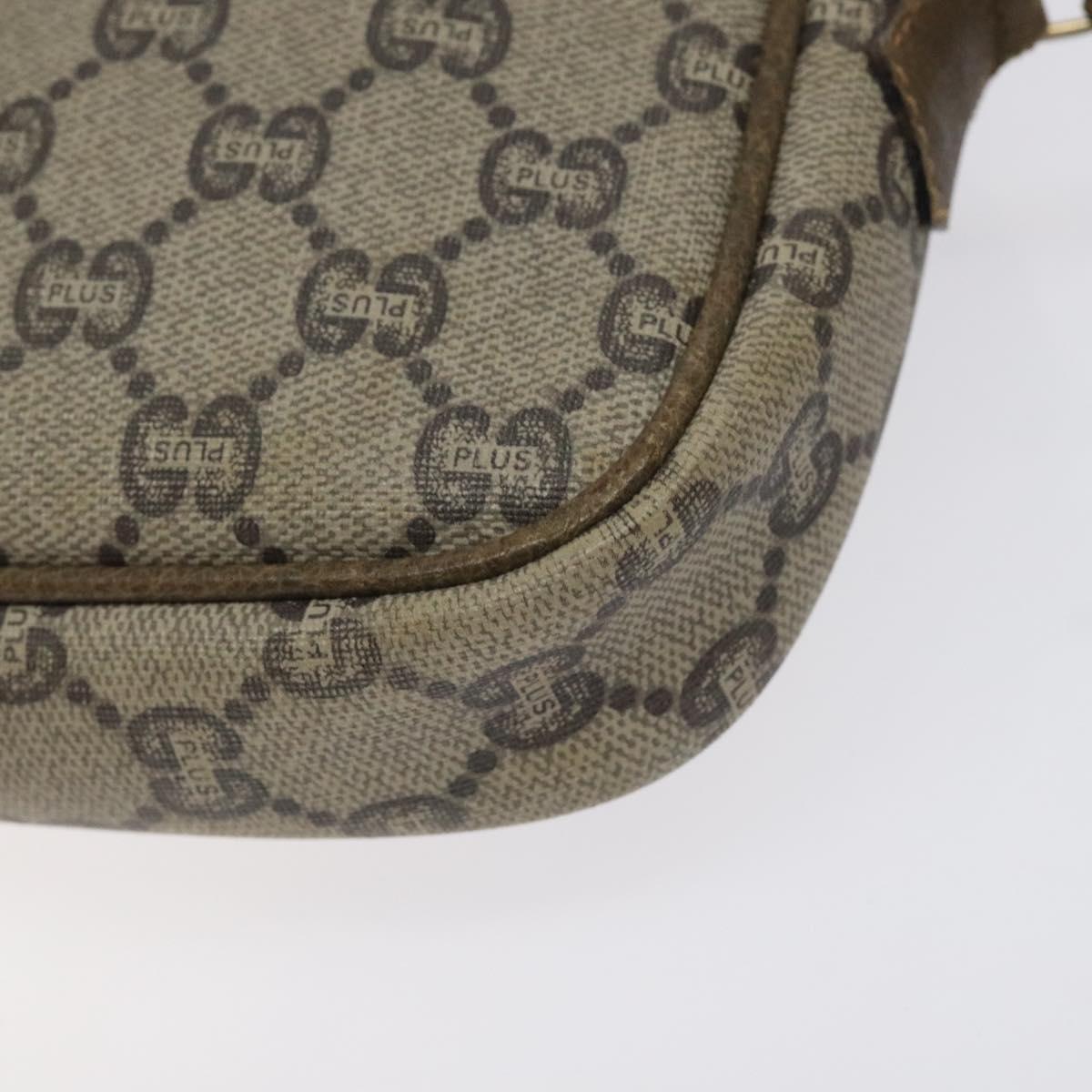 GUCCI GG Plus Supreme Clutch Bag PVC Beige Auth BA3430