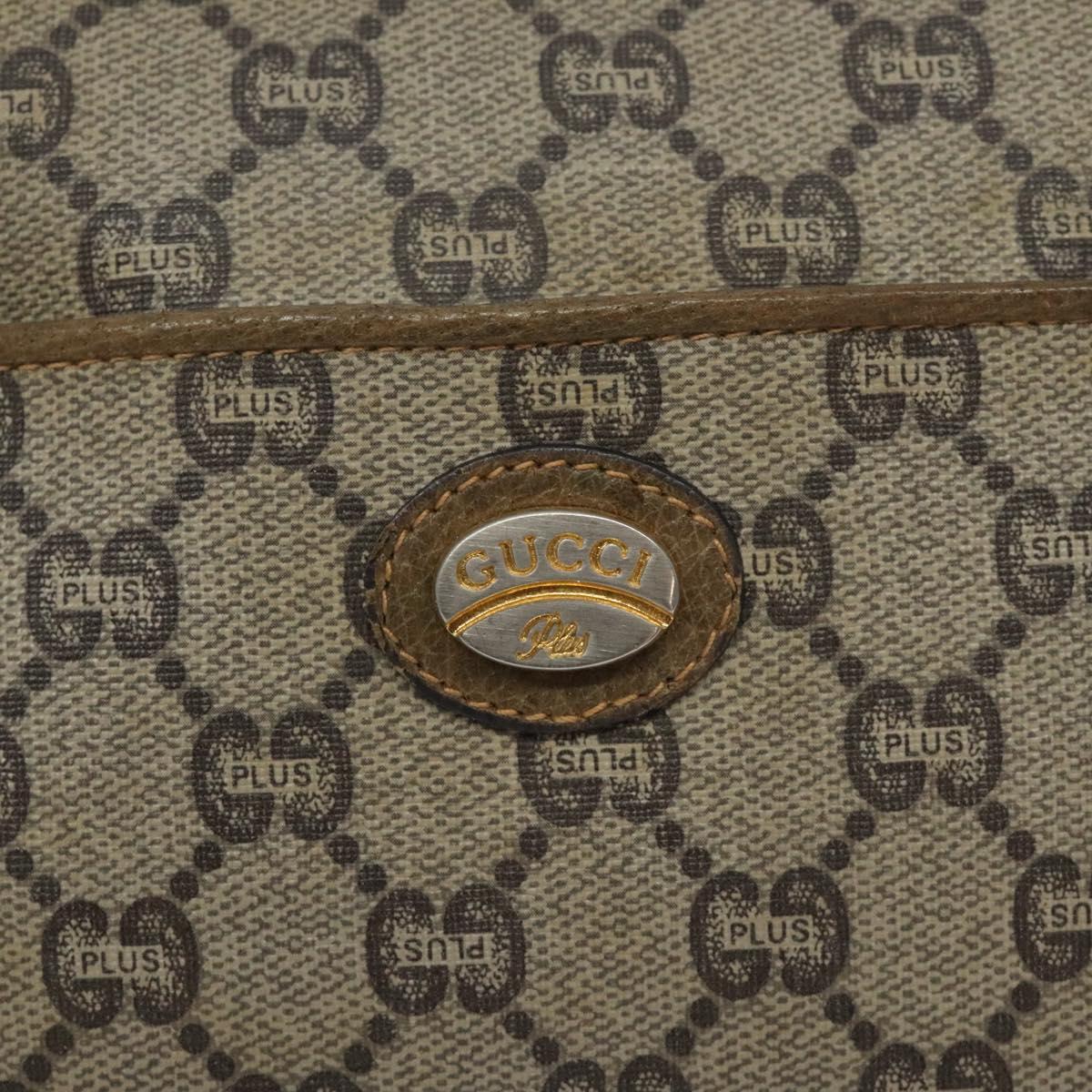 GUCCI GG Plus Supreme Clutch Bag PVC Beige Auth BA3430