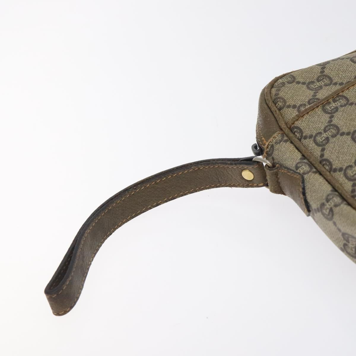 GUCCI GG Plus Supreme Clutch Bag PVC Beige Auth BA3430
