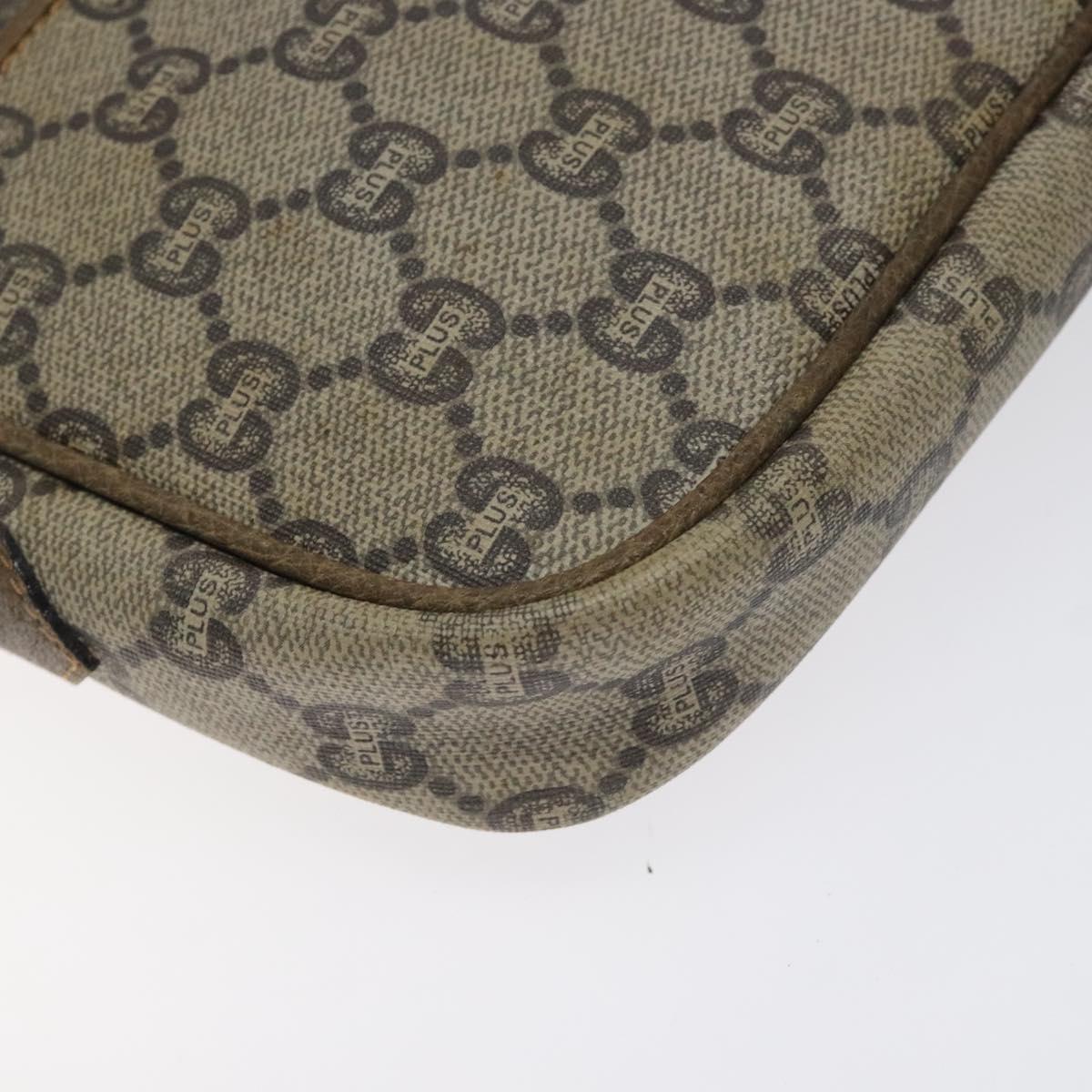 GUCCI GG Plus Supreme Clutch Bag PVC Beige Auth BA3430