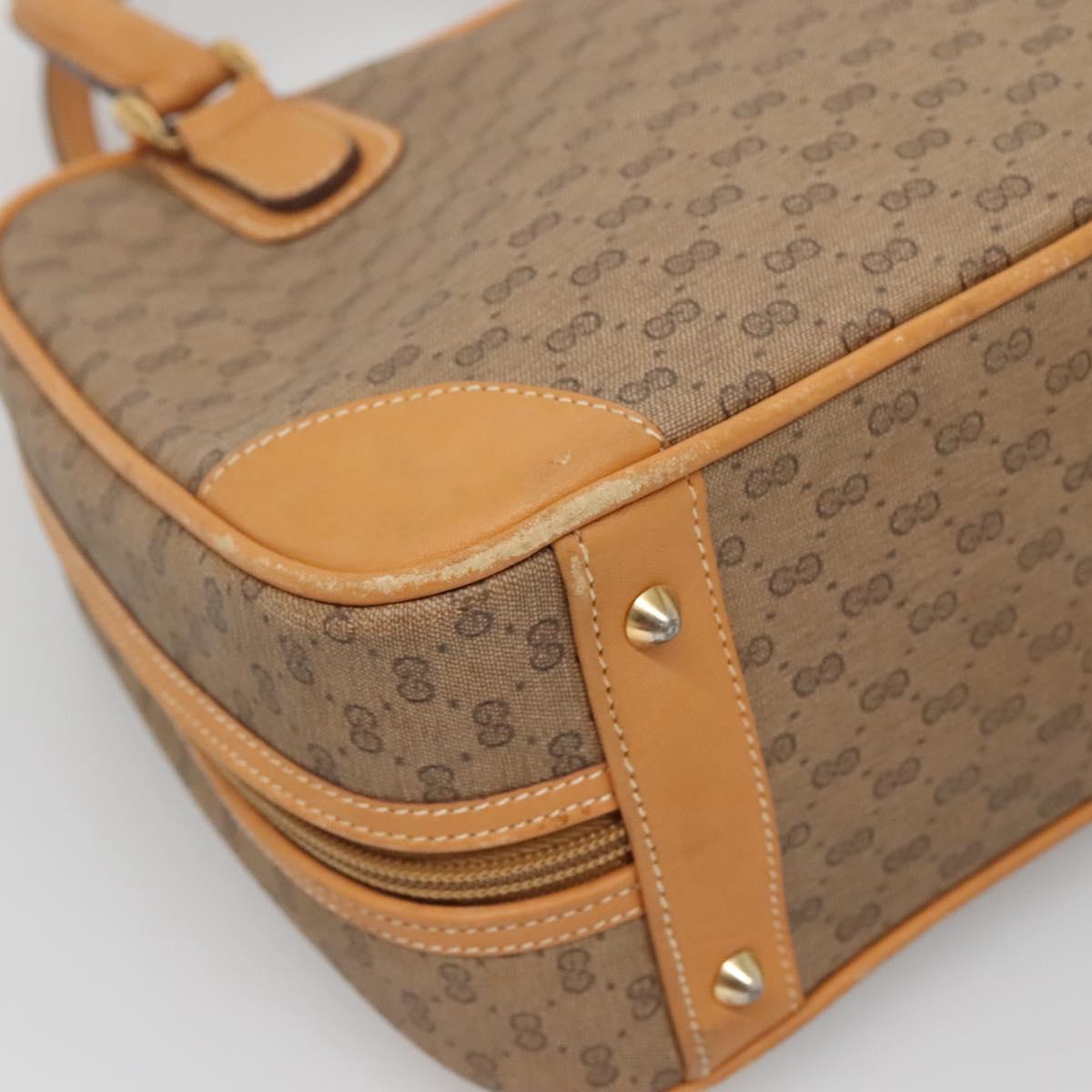 GUCCI Micro GG Supreme Hand Bag PVC Beige Gold 000 39 0030 Auth BA3431